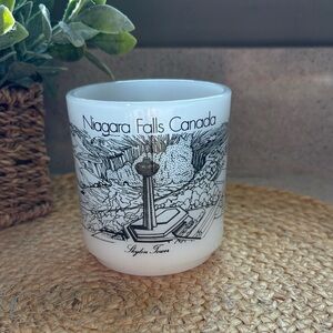 Vintage Niagara Falls Canada Skylon Tower Milk Glass Mug